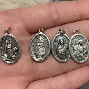 Silver catholic charms
